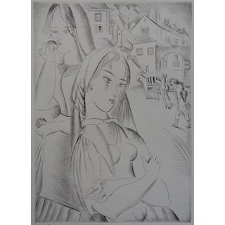 Mily Possoz, The Young Girls of the Village, Original Engraving For Sale