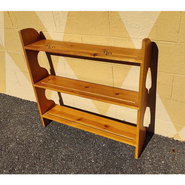 Wood Vintage Cushman Colonial Style Maple Wall Mount/Hanging Shelf For Sale - Image 7 of 11