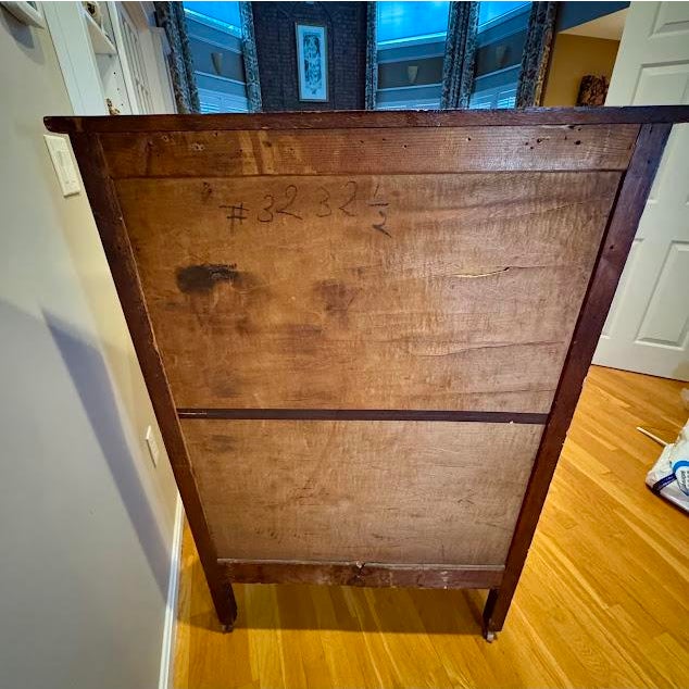Antique Tiger Oak Serpentine Tallboy Dresser - 6 Drawer For Sale - Image 11 of 11