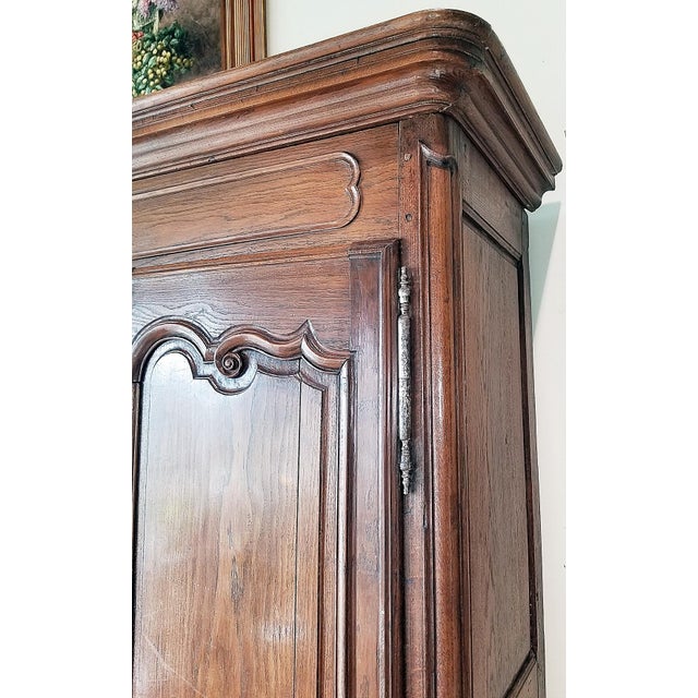 Brown 18c French Country Armoire From S. Normandy For Sale - Image 8 of 12
