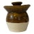 Vintage Mid 20th Century Hand Made Brown & Cream Glazed Honey Jar For Sale