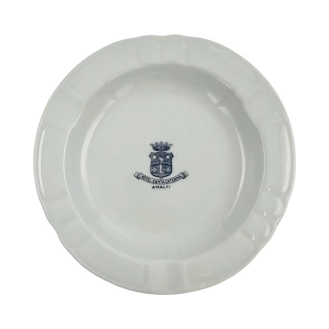 White Vintage Hotel Santa Caterina Amalfi White Ceramic Ashtray Catchall For Sale - Image 8 of 8