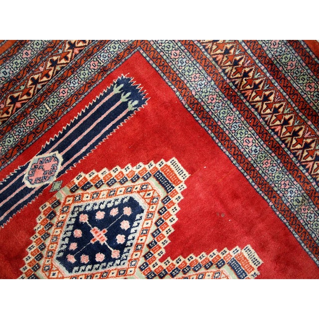 1960s Handmade Uzbek Bukhara Rug 5.2' X 7.5' Chairish