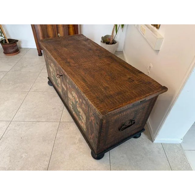 Tyrolean Rustic Hand-Painted Chest For Sale - Image 14 of 18