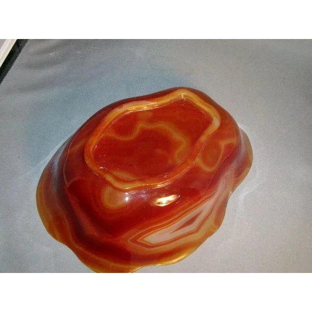 Stone Chinese Hand Carved Agate Single Stone Bowl For Sale - Image 7 of 9