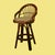Set of 3 Bent Rattan Barstools For Sale - Image 4 of 5
