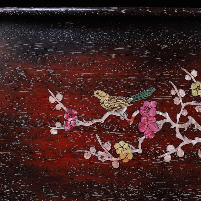Rosewood Rectangular Tray Inlaid With Mother-of-Pearl For Sale - Image 4 of 9