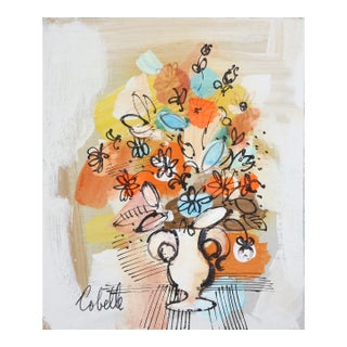 Vase With Flowers (Orange and Blue) 1, Charles Cobelle For Sale