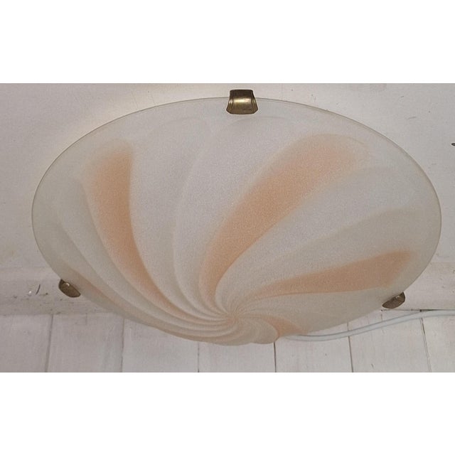 Vintage German Ceiling Lamp in Lightly Tinted and Segmented Relief Glass from Bonalux, 1990s For Sale - Image 4 of 8
