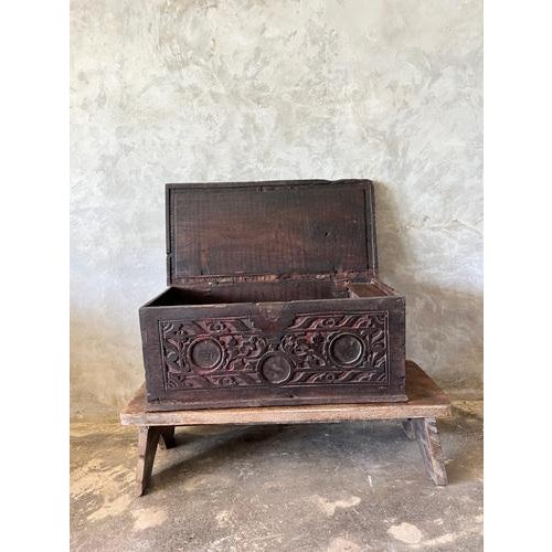 Small Indonesian Carved Wooden Chest For Sale - Image 15 of 18