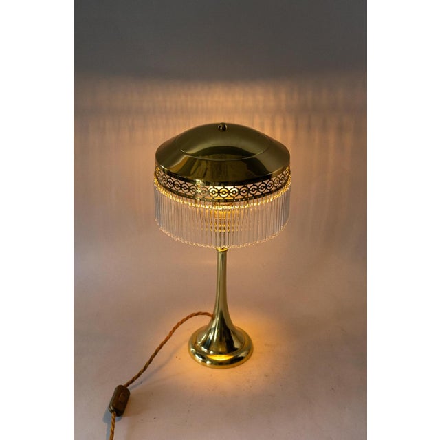 Art Deco Table Lamp with Glass Sticks, Vienna, 1920s For Sale - Image 9 of 15