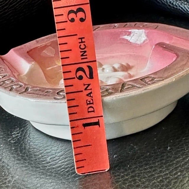 Pink Rare Vintage Harry's Bar Venezia Venice Italy Pink Ceramic Ashtray Trinket Dish Catch All For Sale - Image 8 of 8