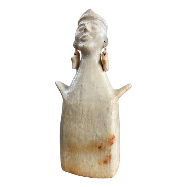 Mid-Century Modern Terracotta Anthropomorphic Female Sculpture For Sale