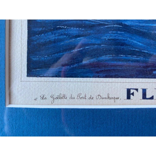 Gilbert Pajot, Marine Scene, Gouache, Framed For Sale - Image 4 of 13