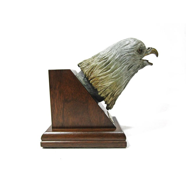 Richard Lawrence 'Scream of Eagle' Bronze Eagle Head Sculpture For Sale - Image 4 of 12