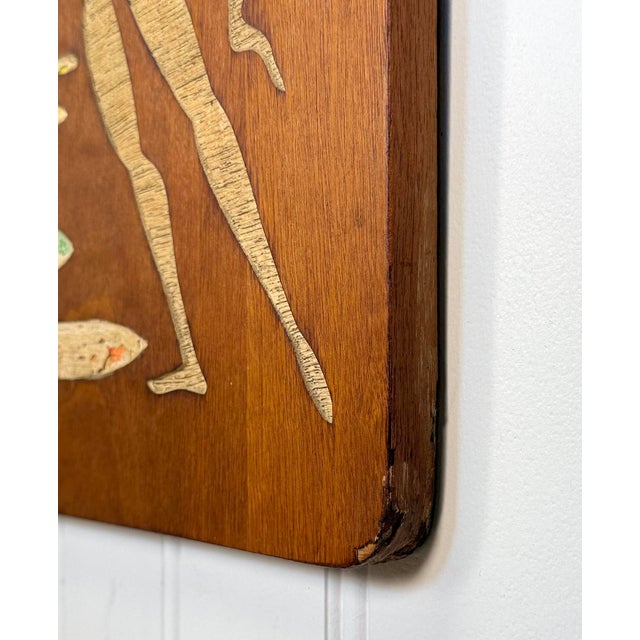 Wood Mid-Century Abstract Figural Dancers Walnut Wall Plaques - A Pair For Sale - Image 7 of 13