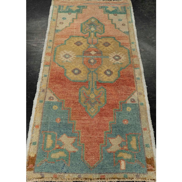 Turkish Mini Rug Oriental Hand Knotted Vintage Rug 1'8" x 3'5" #21176 Explore a curated collection of hallway runners,...