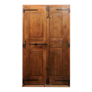 French Louis XV Period 1750s Walnut Communication Doors with Iron Hardware