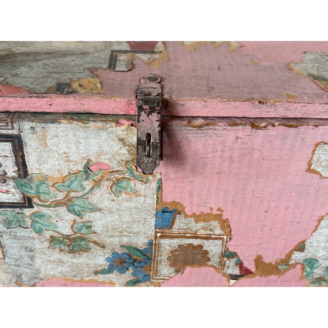 Antique Pink Wooden Box For Sale - Image 6 of 10