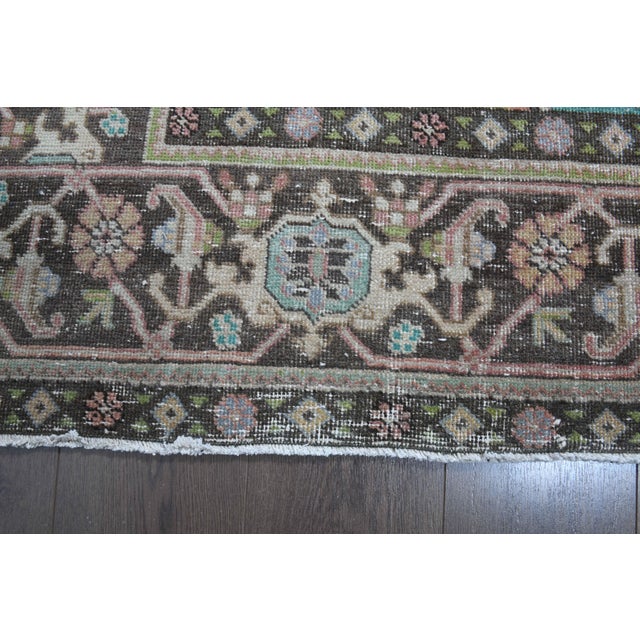 1970s Vintage Persian Handmade Wool Cotton Light Pink Area Rug For Sale - Image 10 of 11