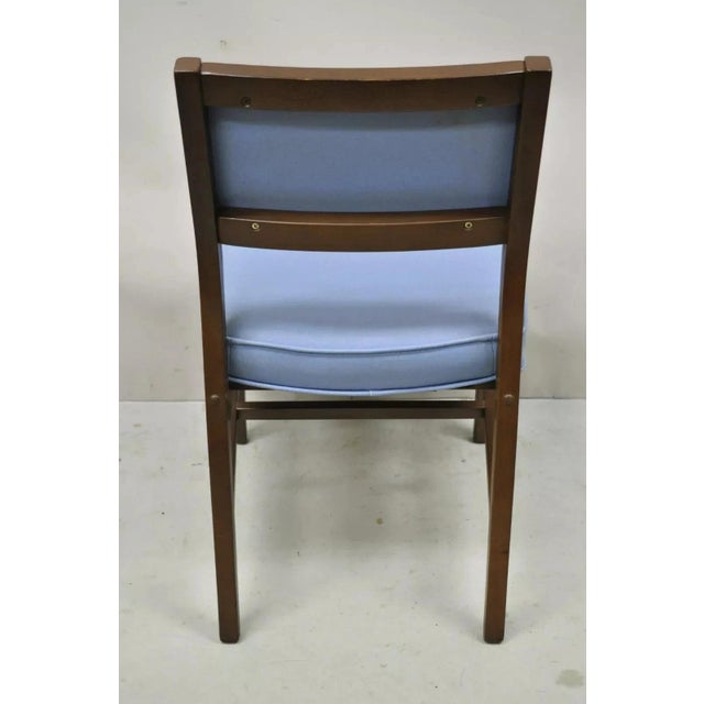 Mid 20th Century Vintage Mid Century Modern Jens Risom Style Blue Sculpted Dining Chair -Set of 6 For Sale - Image 9 of 11