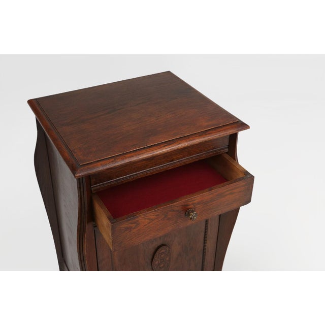 Art Nouveau Night Stand in Oak, France, 1890s For Sale - Image 9 of 16