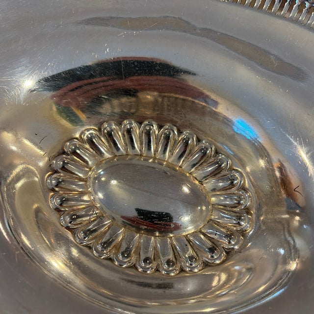 Reed & Barton Mid 20th Century Reed and Barton Silverplated Beaded Swing Arm Basket For Sale - Image 4 of 6