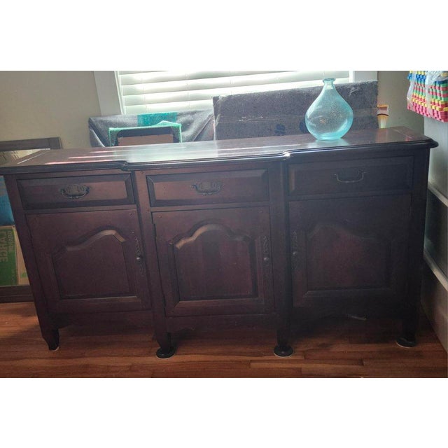 Late 20th Century Old World French Provincial Style 3 Door Solid Wood Dining Buffet For Sale In Austin - Image 6 of 14