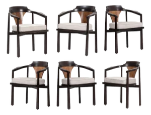 Edward Wormley for Dunbar Six Dining Chairs,Model 935 "Horseshoe Chairs" 1965c.