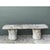 This vintage faux bois bench is cast entirely from stone to mimic the look of hewn logs, with a long, rectangular slab...