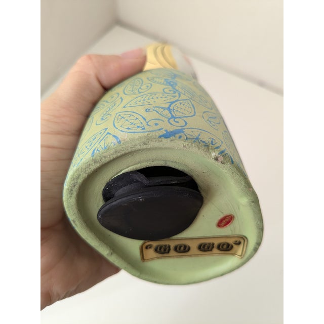 Green Vintage Mid-Century Ceramic Gogo Japan Girl Bank For Sale - Image 8 of 9