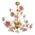1970s Murano "Pink Lily" Sfumato Lily Chandelier in Brass – Italian Floral Glass Pendant For Sale
