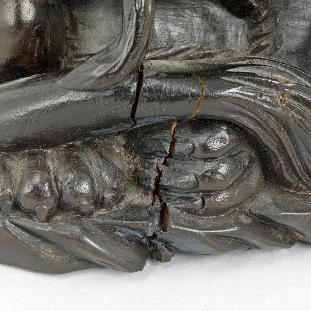 Vintage Japanese Large Carved Wood Sculpture Okimono Lion With Cubs – 20th C For Sale - Image 9 of 11