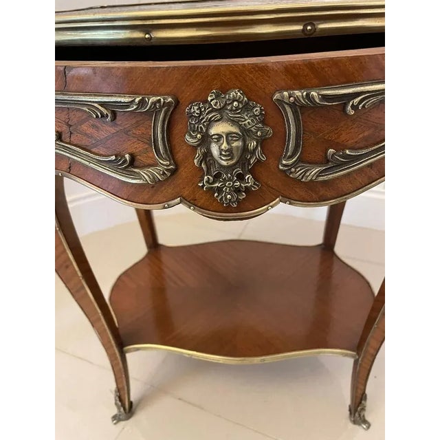 Antique Victorian French Kingwood & Ormolu Mounted Freestanding Centre Table For Sale - Image 11 of 13