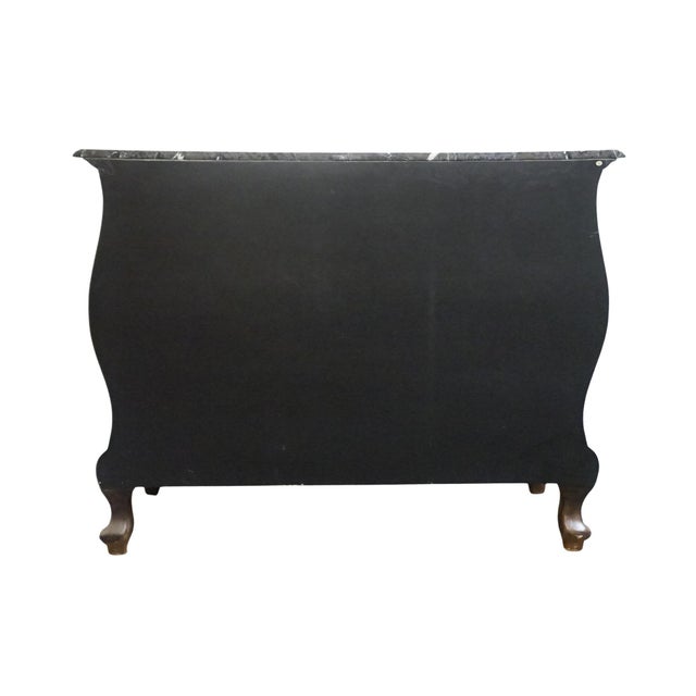 Collezione Europa Walnut French Provincial Louis XV Rococo Style 46" Two Drawer Bombe Chest W. Granite Top For Sale - Image 11 of 12
