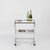 Silver Vintage Rectangular Serving Bar Cart in Chrome and Crystal by Milo Baughman, 1970s For Sale - Image 8 of 12