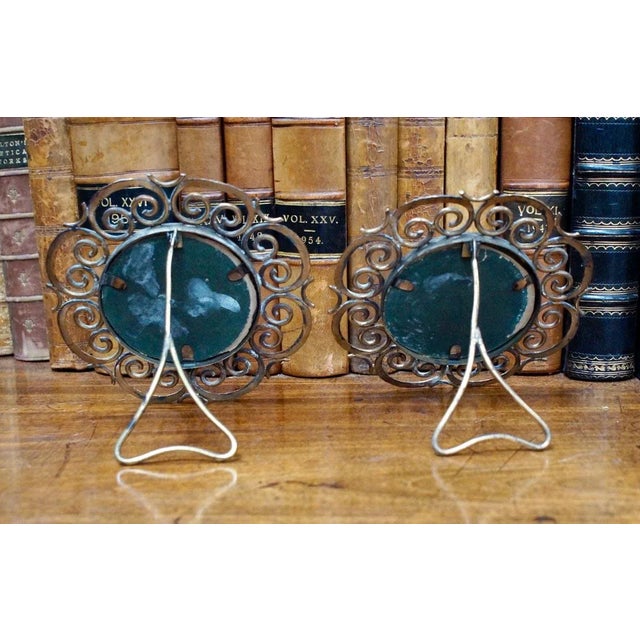 Antique Victorian English Brass Ring Photos Frames, Set of 2 For Sale - Image 3 of 13
