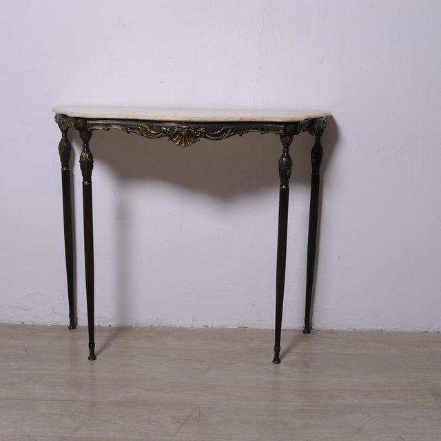 Bronze Console Table with Marble Top, Italy, 1950s For Sale - Image 14 of 18