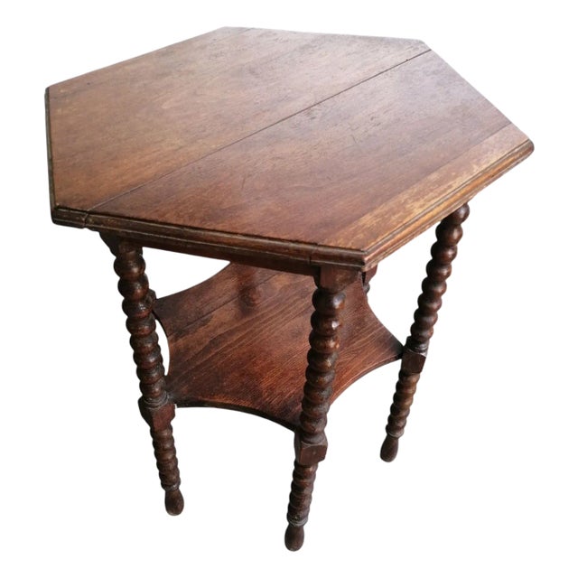 Rustic Hexagonal Wooden Coffee Table For Sale