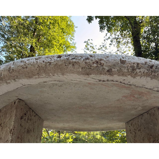 Stone Vintage 1980s Postmodern Biomorphic Gray Fossiliferous Limestone Coffee Table For Sale - Image 7 of 7