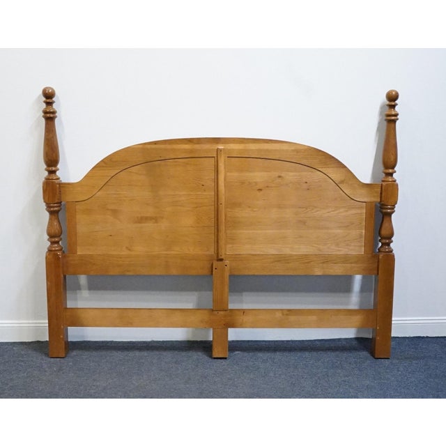 Late 20th Century Sumter Furniture Solid Oak Country French King Size Poster Headboard For Sale - Image 5 of 5