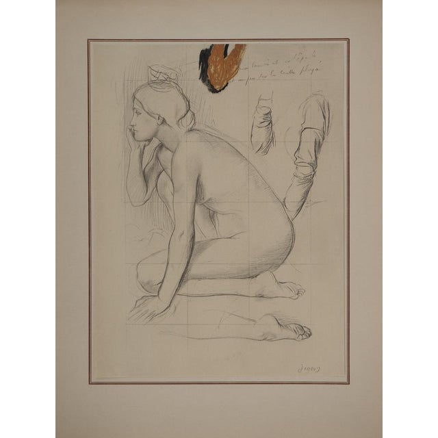 Edgar Degas, Study for a Crouching Nude, Lithograph and Stencil For Sale - Image 6 of 6