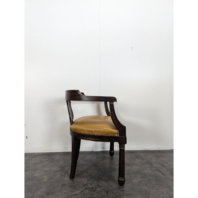 Traditional Empire Style Armchair in Mahogany Veneer For Sale - Image 3 of 5