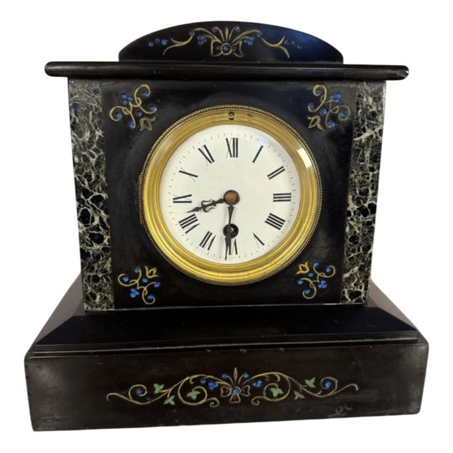 Antique Victorian Marble Mantle Clock, 1880 For Sale