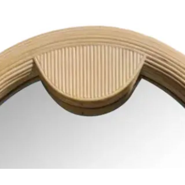 Vintage Coastal Cerused Pencil Reed Arch Mirror For Sale - Image 11 of 12