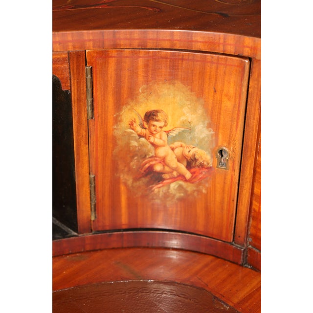 English Made Satinwood Adams Paint Decorated Carlton House Desk With Cubbies For Sale - Image 18 of 18