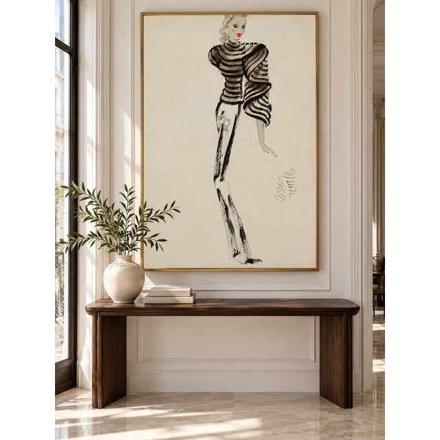 Art Deco Vintage French Fashion Art Print – Art Deco Couture Illustration, 24" X 32" For Sale - Image 3 of 9