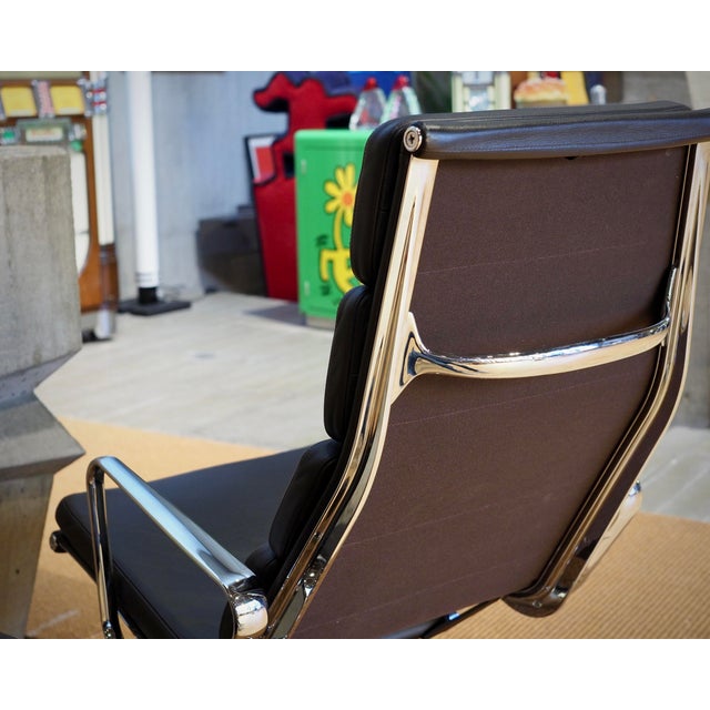 Set of Soft Pad Lounge Chair and Ottoman by Charles and Ray Eames, 2009 For Sale - Image 6 of 14