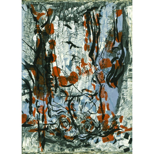 Large 1970 Lithograph by Jean-Paul Riopelle Untitled II For Sale - Image 4 of 5