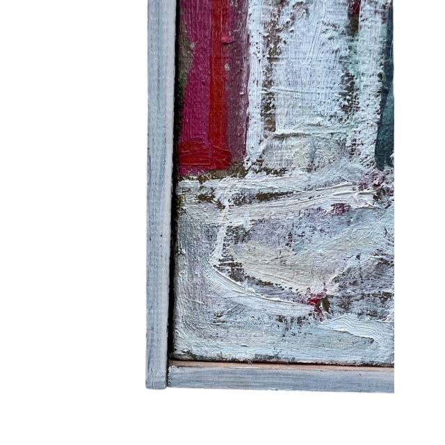 Vintage Framed Oil on Canvas of Mediterranean Stairway With Bougainvillea, Signed For Sale - Image 4 of 12